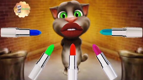 lipstick new colour taking Tom funny cat funny lipstick💄💄