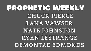 Prophetic Weekly - Chuck Pierce, Ryan LeStrange, Nate Johnston, Lana Vawser