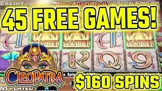 UNBELIEVABLE 45 FREE GAMES! 💵 MASSIVE HIGH LIMIT CLEOPATRA SLOT JACKPOT!