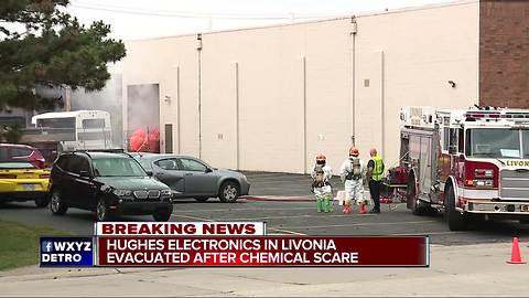 HAZMAT & fire crews battle chemical fire at Livonia business