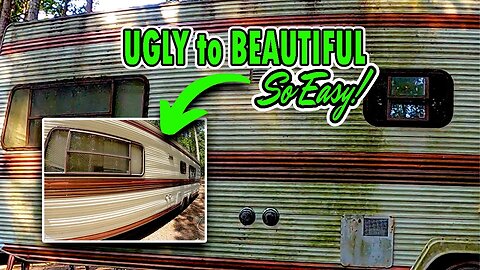 UGLY TO BEAUTIFUL, Transforming Free Camper, Post Homeless Single Woman Builds, Tiny House in Woods