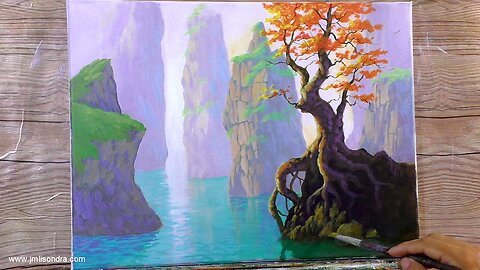 How to Paint Fantasy Landscape in Acrylics