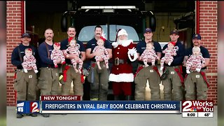 Firefighters in viral baby boom celebrate Christmas