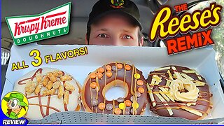 Krispy Kreme® THE REESE'S® REMIX COLLECTION Review 🍫🥜🍩 ALL 3 FLAVORS! 🤯 Peep THIS Out! 🕵️‍♂️