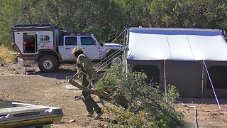 Off Grid Landscaping with an Electric Chainsaw - Cutting a new Driveway and Preparing for Guests