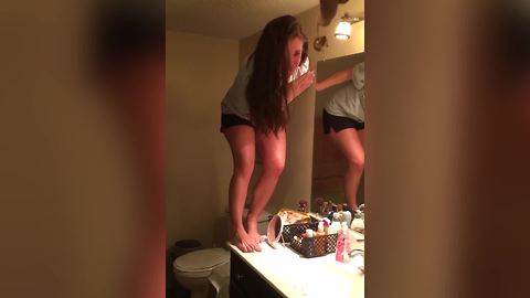 "Girl Freaks Out Over a Cockroach"
