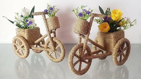 Creative Jute Thread Cycle Craft for Unique Home Decoration