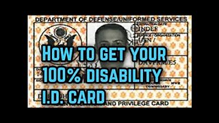 YouTube 2020. How to get your 100% Disability I.D. Card