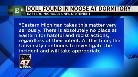 Student may be expelled at Eastern Michigan University for Hanging Black Doll