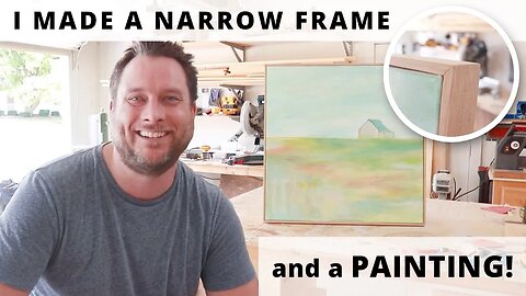 How To Make A Painting and Build A Narrow Wooden Frame | Art and Woodworking Project