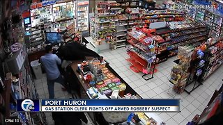 WATCH: Clerk fights off armed robber at Port Huron gas station