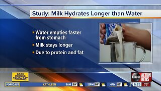 Study: Milk hydrates longer than water