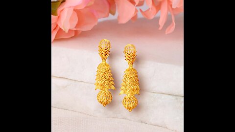 gold double layered earings design#