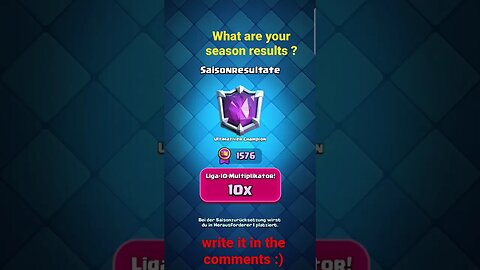 What are your season results- ? write it in the comments:) #clashroyale #ladderpushing