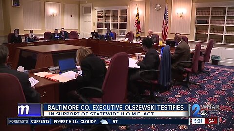 Baltimore County Executive Olszewski testifies