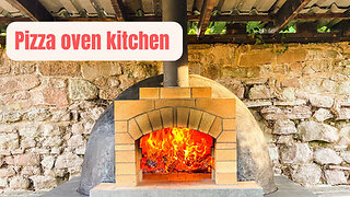 Awesome pizza oven kitchen build video.