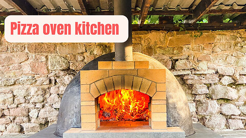 Awesome pizza oven kitchen build video.