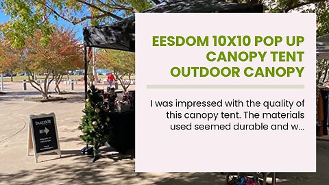 Eesdom 10x10 Pop Up Canopy Tent Outdoor Canopy Commercial Canopy Instant Canopy Pop Up Tent wit...