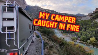 🇪🇸 MY CAMPER CAUGHT IN FIRE!!! | ROAD TRIP EUROPE 2019