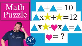 What is the Value of My Heart? | Math Symbol Puzzle | Minute Math
