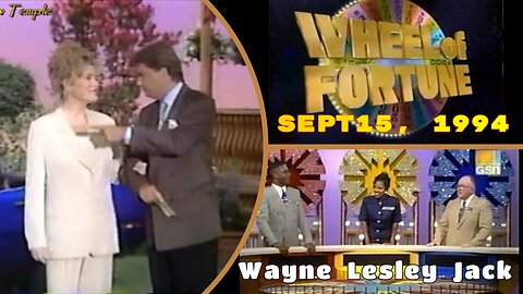 Pat Sajak Vanna White | Wheel Of Fortune (9-15-1994) | Wayne Lesley Jack | Full Episode | Game Shows