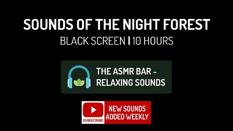 Sounds of the Forest at Night | Black Screen | Relieve Stress, Relaxing, Nature, Sleep | White Noise