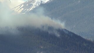 Raw chopper view of Miner's Candle Fire near Idaho Springs