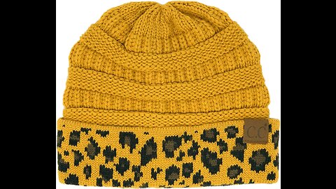 CC Winter Fall Trendy Chunky Stretchy Cable Knit Beanie Hat