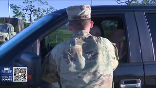 Florida National Guard assists in distributing emergency supplies to residents