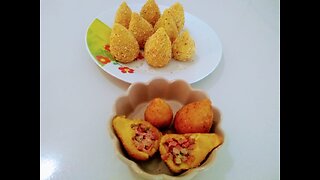 COXINHA DE CALABRESA COM MASSA DE CENOURA