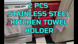 Nice! Stainless Steel Over Cabinet Towel Holders