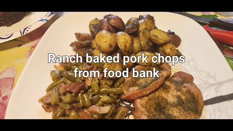 Ranch baked pork chops from the food bank