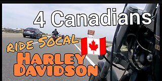 4 canadians riding Harley davidson's motorcycle in sourhen california