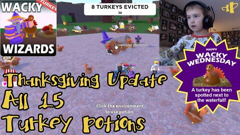 AndersonPlays Roblox Wacky Wizards 🦃THANKSGIVING🦃 - How To Get Turkey | All Turkey Update Potions