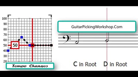 Play Along Guitar Chord Change Drills C to G 40bpm to 65bpm