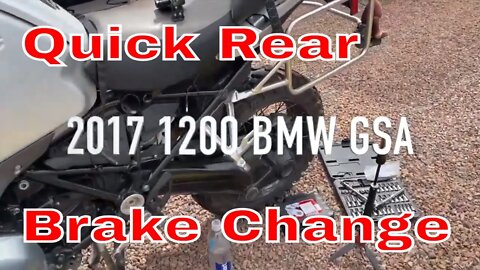 Rear brake job BMW 1200 GSA 2017 pretty easy
