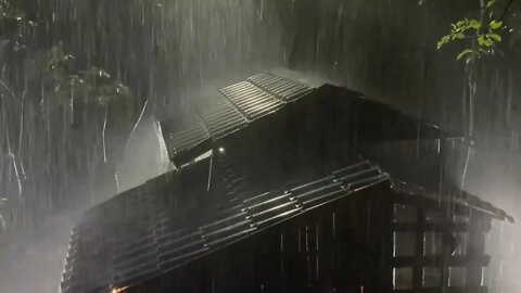 Heavy Rain & Thunder on a Metal Roof | ASRM