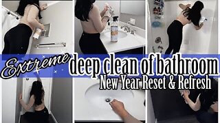 *EXTREME* DEEP CLEAN OF BATHROOM 2022💙NEW YEAR RESET & REFRESH | SPEED CLEANING MOTIVATION|ez tingz