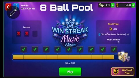 8 Ball Pool || Win Streak Music Edition Ring Done