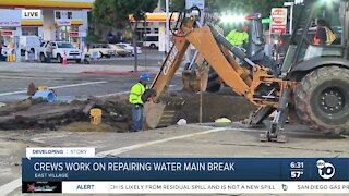 Crews work to repair East Village water main break