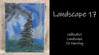 This Guy is a UnRealist "Landscape 17" A Contemporary Expressionist Oil Painting on canvas 8x10