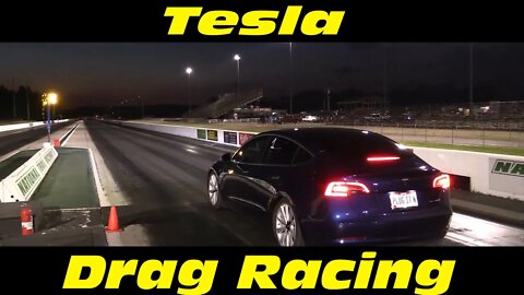 Tesla Drag Racing at the Wednesday Night Drags