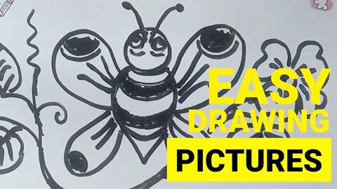 Easy Drawing Pictures: Learn to draw a butterfly