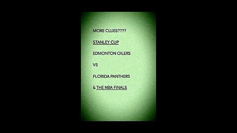 MORE CLUES: STANLEY CUP FINALS / NBA FINALS