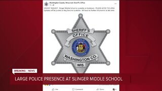 Large police response at Slinger Middle School in Washington Co.: Officials