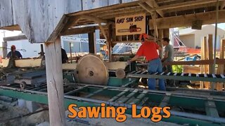 Lake Region Threshers Show - Sawing Logs and Shuttle Ride