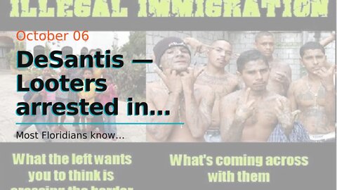 DeSantis — Looters arrested in Lee County were Illegals…