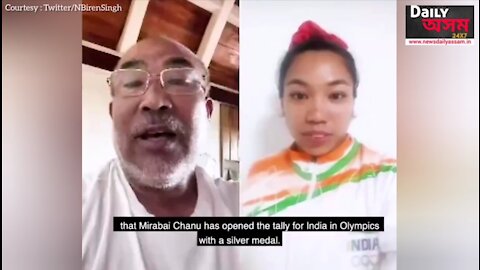 Manipur CM BirenSingh dialed up at Tokyo2020 silver medalist Mirabai Chanu after her win.