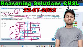 Oliveboard Reasoning Solutions of SSC CHSL Tier 1 2023 Weekly Mock Test 22 July MEWS #ssc #ssccgl
