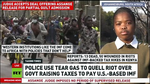 RT News - June 26 2024 early. Assange is FREE. Kenya protests turn deadly